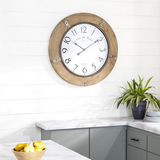 Brown Wood Rustic Wall Clock - 32" x 2" x 32"