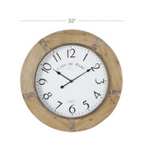 Copy of Brown Wood Rustic Wall Clock - 32" x 2" x 32"