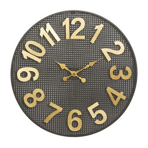 Black Metal Industrial Wall Clock - 32" x 1" x 32"