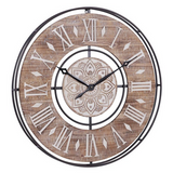 Brown Metal Farmhouse Vintage Wall Clock - 34" x 3" x 34"