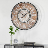 Brown Metal Farmhouse Vintage Wall Clock - 34" x 3" x 34"