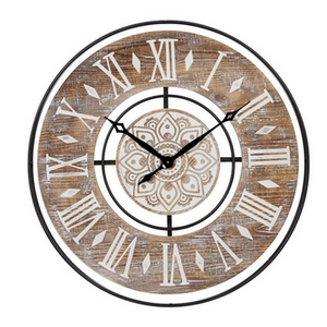 Brown Metal Farmhouse Vintage Wall Clock - 34" x 3" x 34"