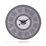 Grey Resin Farmhouse Wall Clock -  30" x 2" x 30"