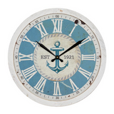 Copy of White Metal Coastal Nautical Wall Clock - 24" x 24" x 2"