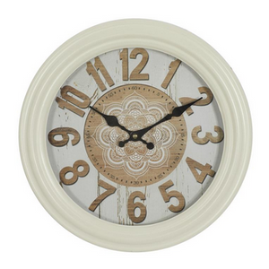 White Metal Farmhouse Vintage Wall Clock - 14" x 3" x 14"