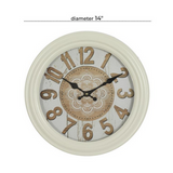 White Metal Farmhouse Vintage Wall Clock - 14" x 3" x 14"