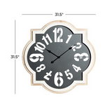 Black Metal Farmhouse Wall Clock - 32" x 2" x 32"