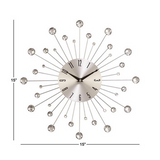 Silver Metal Glam Abstract Wall Clock - 15" x 2" x 15"