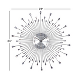 Silver Metal Modern Wall Clock - 23" x 2" x 23"