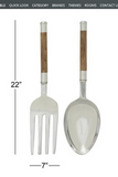 Copy of Metal Art - Silver Aluminum Traditional Kitchen Utensils Wall Decor - Set of 2 7"W X 22"H