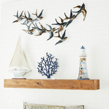 Metal Art - Black Metal Coastal Birds Wall Decor - 52" x 3" x 27"