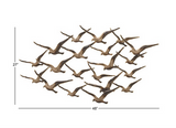 Metal Art - Gold Metal Coastal Birds Wall Decor - 48" x 2" x 27"