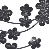 Metal Art - Purple Metal Glam Flowers Wall Decor - 50" x 2" x 13"