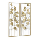 Copy of Metal Art - Gold Metal Modern Leaves Wall Decor - Set of 2 12"W, 34"H