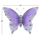 Copy of Metal Art - Purple Metal Eclectic Butterfly Wall Decor - 21" x 3" x 16"