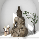 42" Polystone Buddha Sculpture - Home Decor