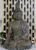 42" Polystone Buddha Sculpture - Home Decor