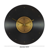 Black Glass Eclectic Record Style Wall Clock, 20" x 2" x 20"