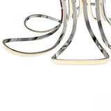 Flush Curves Chandelier - LED Lighting - Chrome Metal