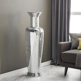 Silver Polystone Glam Vase 51" - Home Decor