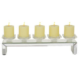 Clear Wood Glam Candlestick Holders, 5" x 20" x 4"