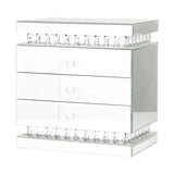 Silver Wood Glam Jewelry Box , 11" x 11" x 8"