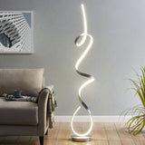 Amsterdam Floor Lamp - LED Lighting - Silver Aluminum 63 inch