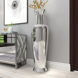 Silver Polystone Glam Vase 51" - Home Decor