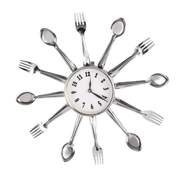 Stainless Steel Utensil Wall Clock 15