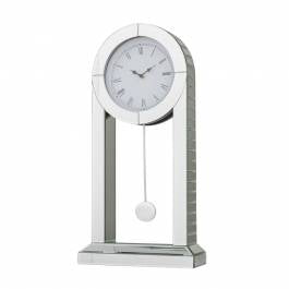 Silver Wood Glam Clock, 24" x 12" x 5"