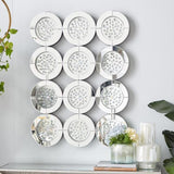 Silver Glam Wood Wall Mirror -  29" x 39"