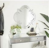 Silver Wood Glam Wall Mirror - 32" x 32" x 2"