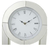 Silver Wood Glam Clock, 24" x 12" x 5"