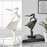 Water Dance Sculpture Set of Two // Matte Black & White - Home Decor