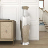 Silver Polystone Glam Vase 51" - Home Decor