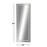 Silver Glam Wood Wall Mirror -  63" x 24"