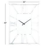 Silver Wood Glam Wall Clock, 32" x 2" x 24"