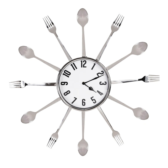 Stainless Steel Utensil Wall Clock 22